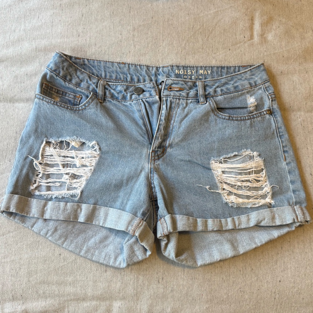 Noisy May Light Blue Denim Shorts